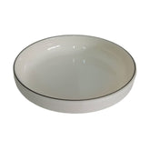 Plato Blanco con línea gris de melamina tamaño 16 cm